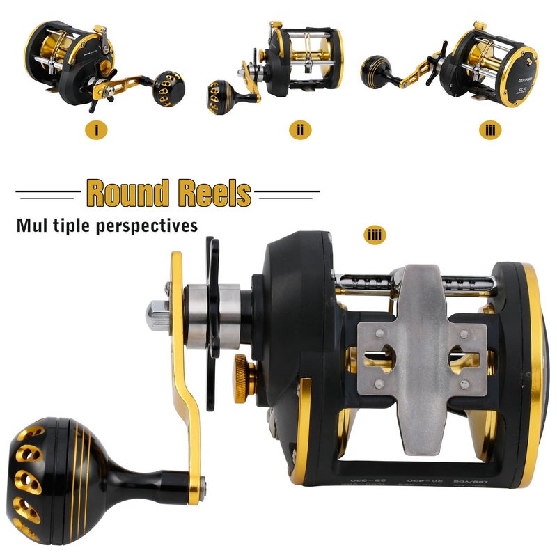 Burning Shark Towing Spool Sole Level Wind Reels, Pull Reels Boat Fishing Fishing Ocean for Sea Bass Salmon (STC40) - Image 2